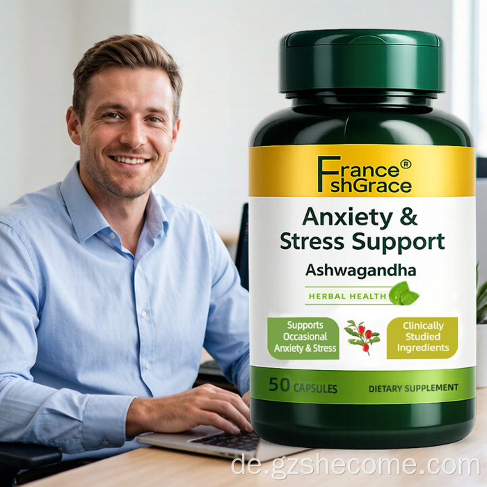 Shecome Kapseln zur Unterstützung bei Angst und Stress, Ashwagandha